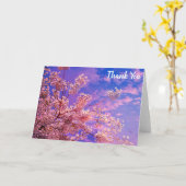 Hübsch Pink Cherry Blossom Vielen Dank Karte (Gelbe Blume)