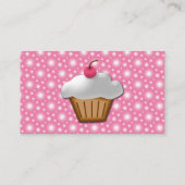Hübsch Pink Cherry Cupcake Bäckerei Visitenkarte (Rückseite)