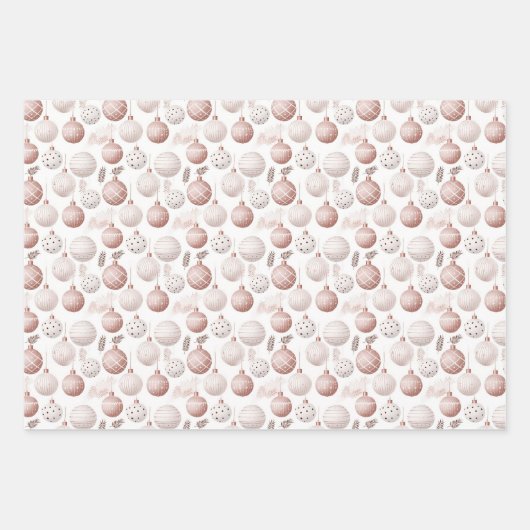 Hübsch Pink Christmas Baubles Geschenkpapier Set (Vorderseite 2)