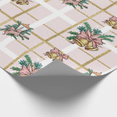 Hübsch Pink Christmas Bells Geschenkpapier (Ecke)