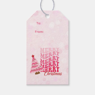 Hübsch Pink Christmas Geschenkanhänger
