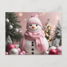 Hübsch Pink Christmas Snowman