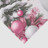 Hübsch Pink Christmas Snowman & Trees Seidenpapier (Detail)