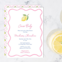 Hübsch Pink Ciao Baby Lemon Girl Babydusche Einladung