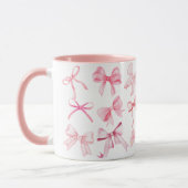 Hübsch Pink Coquette Girly Bow Print Tasse (Links)