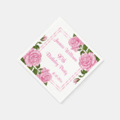 Hübsch Pink Corner Bouquets 90. Serviette (Ecke)