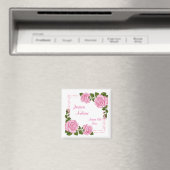Hübsch Pink Corner Bouquets Hochzeit Magnet (In Situ (Geschirrspüler))