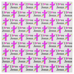 HÜBSCH PINK CROSS CHRISTLICH STOFF