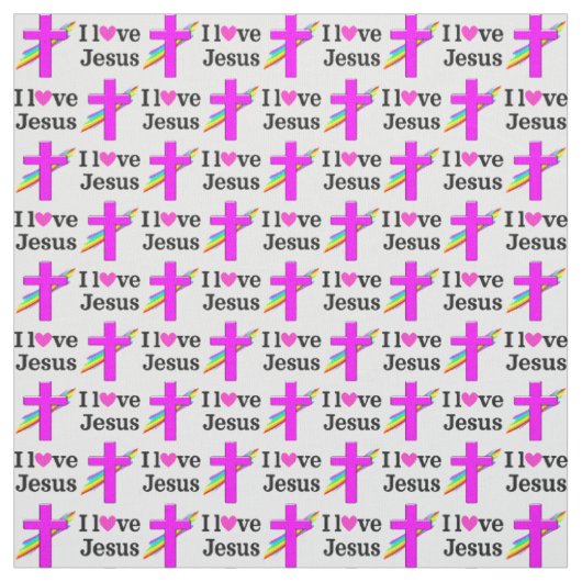 HÜBSCH PINK CROSS CHRISTLICH STOFF (Muster)