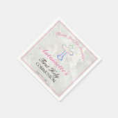 Hübsch Pink Cross Girls Erste Kommune Vielen Dank Serviette (Ecke)