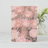 Hübsch Pink Daisy Bouquet Flat Dankeschön Karte (Stehend Vorderseite)