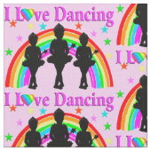 HÜBSCH PINK DANCING QUEEN FABRIC STOFF (Nahaufnahme)