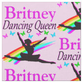 HÜBSCH PINK DANCING QUEEN PERSONALISIERT FABRIC STOFF (Nahaufnahme)