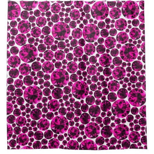 HÜBSCH PINK DIAMOND PATTERN SHOWER CURTAN DUSCHVORHANG (Vorderseite)