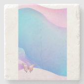 Hübsch Pink Diamonte Butterfly Stone Untersetzer (Vorderseite)