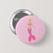 Hübsch Pink Fantasy Mermaid Button (Vorne & Hinten)