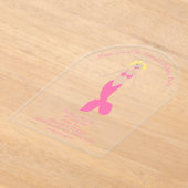 Hübsch Pink Fantasy Mermaid Custom Birthday Party Acryleinladungen (Ablage )