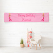Hübsch Pink Fantasy Mermaid Custom Geburtstag Banner (Insitu)