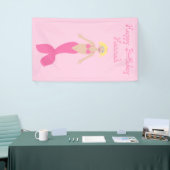 Hübsch Pink Fantasy Mermaid Custom Geburtstag Banner (Messeveranstaltung)