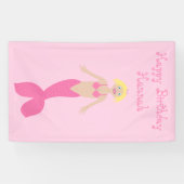 Hübsch Pink Fantasy Mermaid Custom Geburtstag Banner (Horizontal)