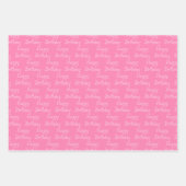 Hübsch Pink Fantasy Mermaid Custom Geburtstag Geschenkpapier Set (Vorderseite 2)