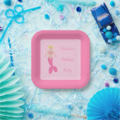 Hübsch Pink Fantasy Mermaid Custom Geburtstag Pappteller (Party)