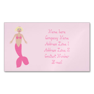 Hübsch Pink Fantasy Mermaid Custom Magnetische Visitenkarte