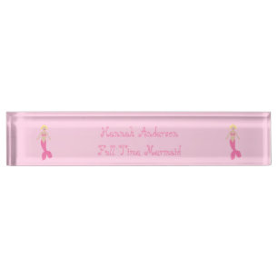 Hübsch Pink Fantasy Mermaid Custom Namensplakette