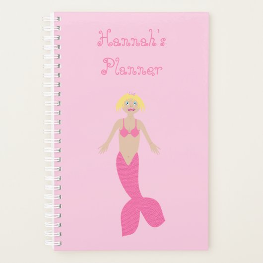 Hübsch Pink Fantasy Mermaid Custom Planer (Vorderseite)