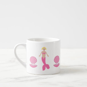 Hübsch Pink Fantasy Mermaid Espressotasse