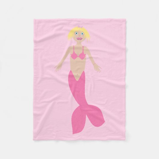 Hübsch Pink Fantasy Mermaid Fleecedecke (Vorderseite)