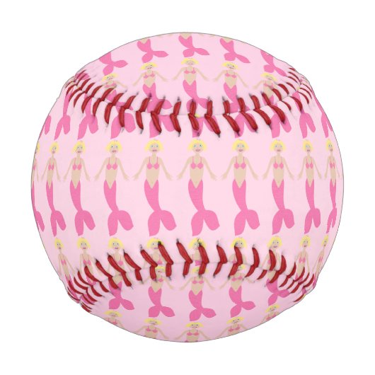 Hübsch Pink Fantasy Mermaid Gemustert Baseball (Vorderseite)