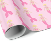 Hübsch Pink Fantasy Mermaid Gemustert Geschenkpapier (Rolleneckpunkt)