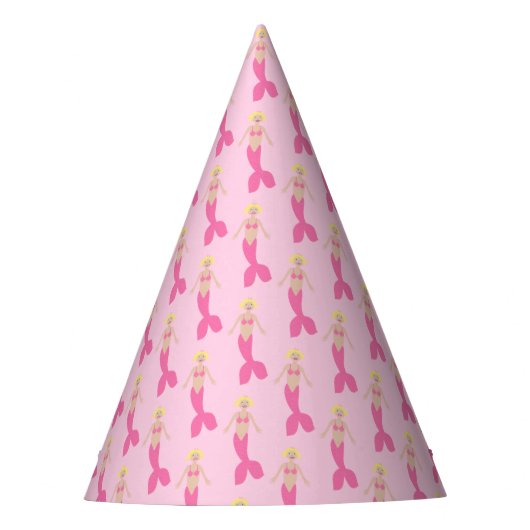 Hübsch Pink Fantasy Mermaid Gemustert Partyhütchen (Vorderseite)