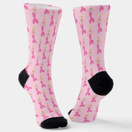 Hübsch Pink Fantasy Mermaid Gemustert Socken (Gewinkelt)