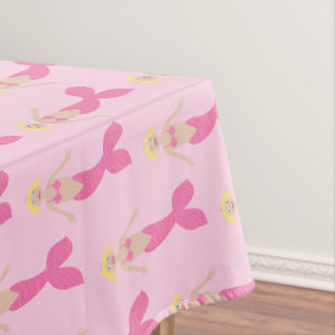 Hübsch Pink Fantasy Mermaid Gemustert Tischdecke