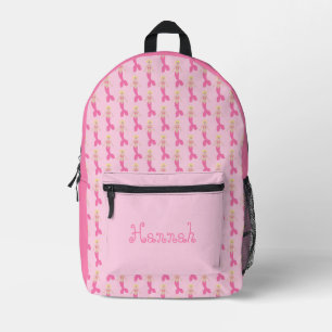 Hübsch Pink Fantasy Mermaid Individuelle Name Bedruckter Rucksack