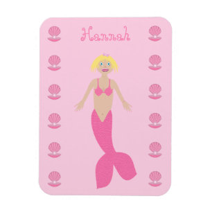Hübsch Pink Fantasy Mermaid Individuelle Name Magnet