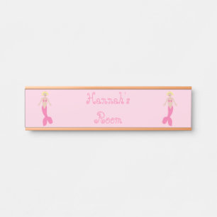 Hübsch Pink Fantasy Mermaid Individuelle Name Türschild