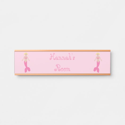 Hübsch Pink Fantasy Mermaid Individuelle Name Türschild (Vorderseite )