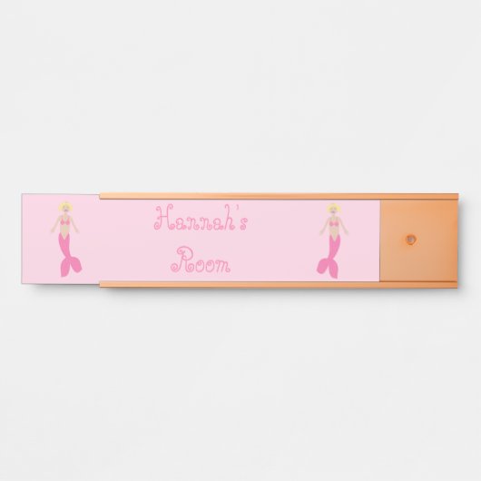 Hübsch Pink Fantasy Mermaid Individuelle Name Türschild (Vorderseite )