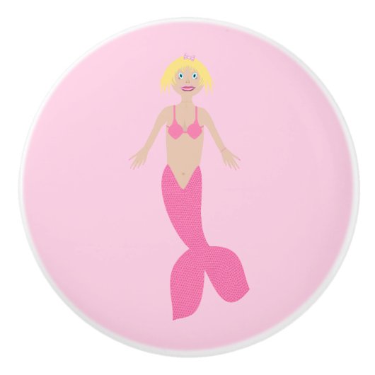 Hübsch Pink Fantasy Mermaid Keramikknauf (Vorderseite)