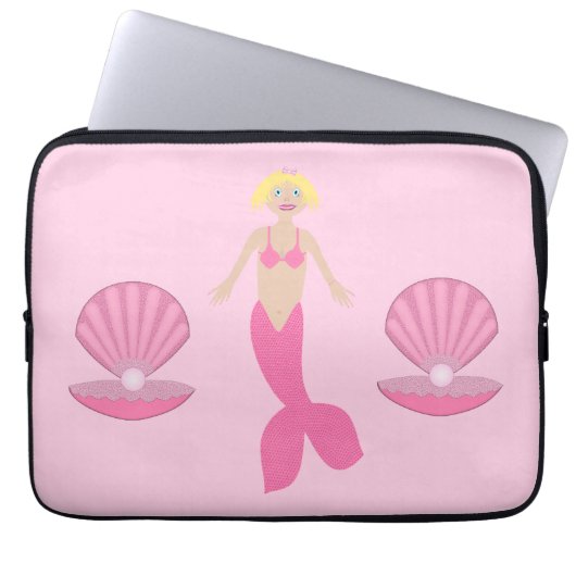 Hübsch Pink Fantasy Mermaid Laptopschutzhülle (Vorderseite)