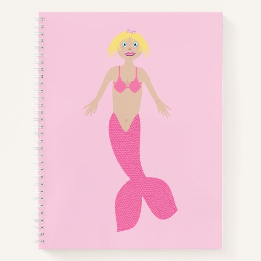 Hübsch Pink Fantasy Mermaid Notizblock (Vorderseite)