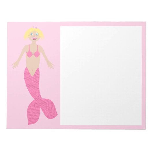 Hübsch Pink Fantasy Mermaid Notizblock (Vorderseite)