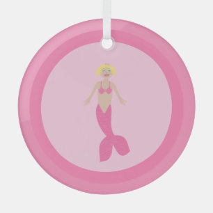 Hübsch Pink Fantasy Mermaid Ornament Aus Glas