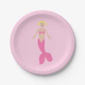 Hübsch Pink Fantasy Mermaid Pappteller (Vorderseite)