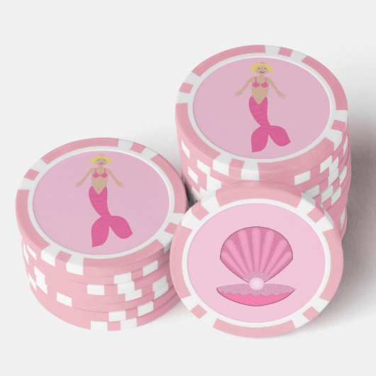Hübsch Pink Fantasy Mermaid Pokerchips (Stapel)