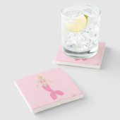 Hübsch Pink Fantasy Mermaid Steinuntersetzer (Seitenansicht)