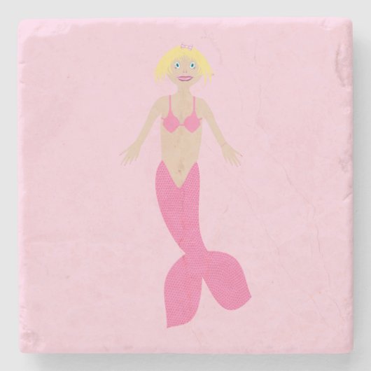 Hübsch Pink Fantasy Mermaid Steinuntersetzer (Vorderseite)